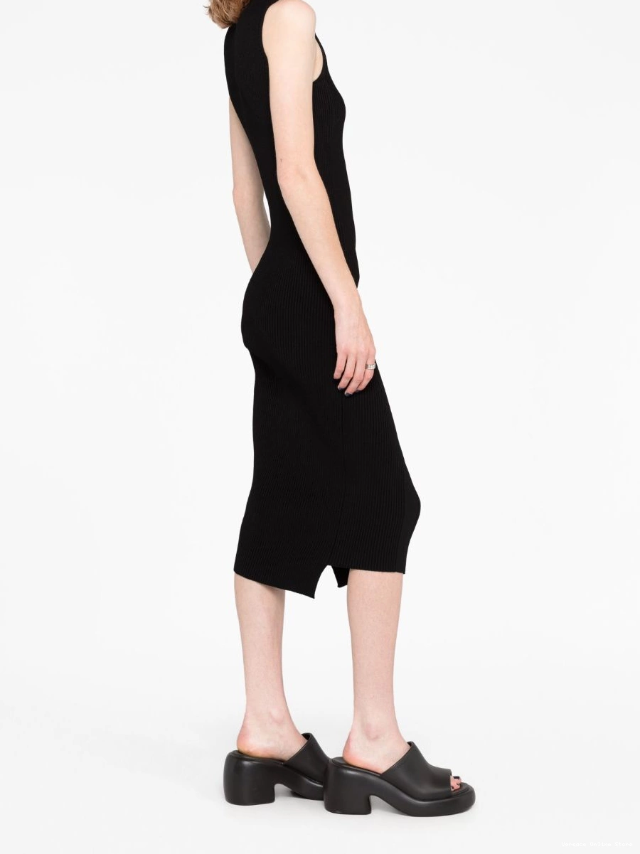 Cheap Versace roll-neck midi Slashed dress Women 0718